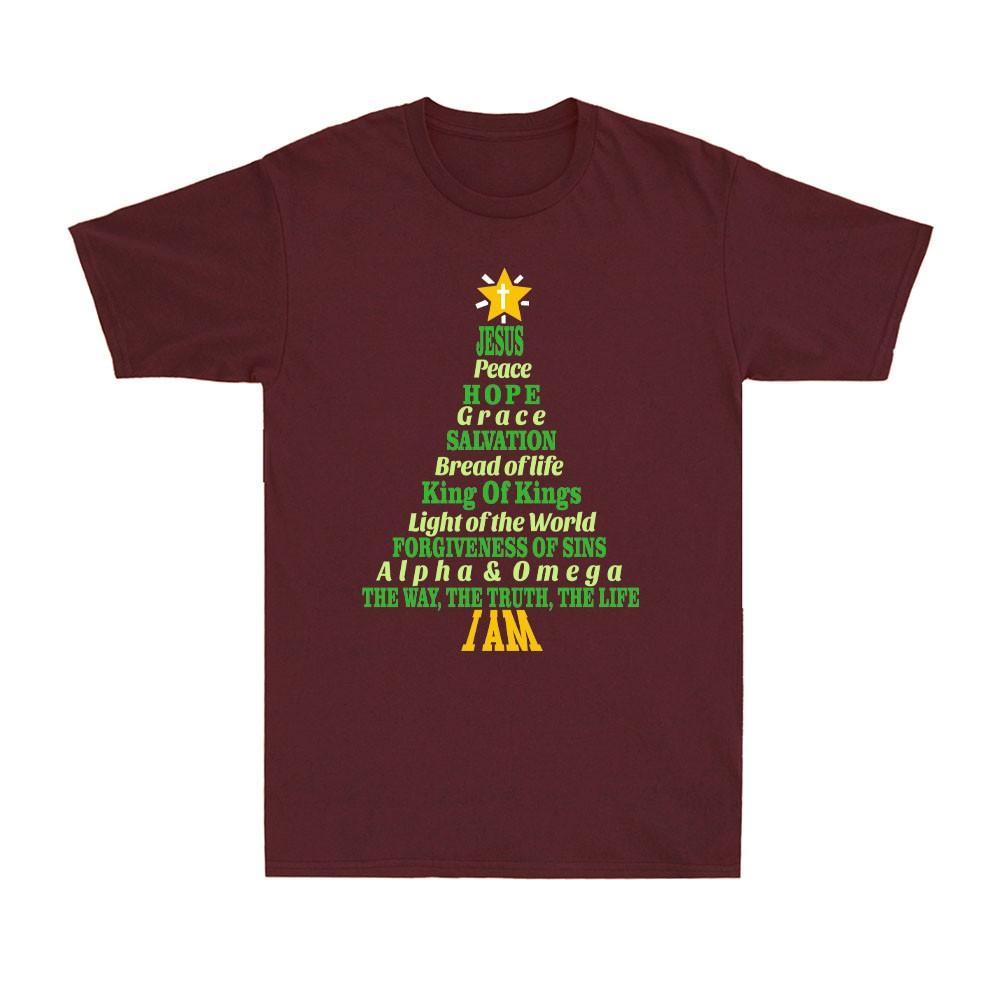 Jesus Peace Hope Religious Christian Bible Verses Christmas Tree Unisexs TShirt