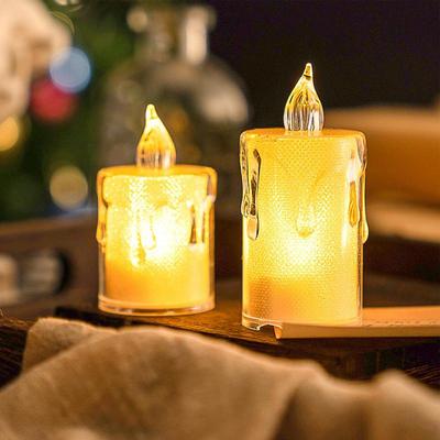 Flammenlose Kerzen Kristall LED Teelichtkerze 24X Blinkende Batteriebetriebene LED Kleine Kerzen Geeignet für Hochzeiten Esstische