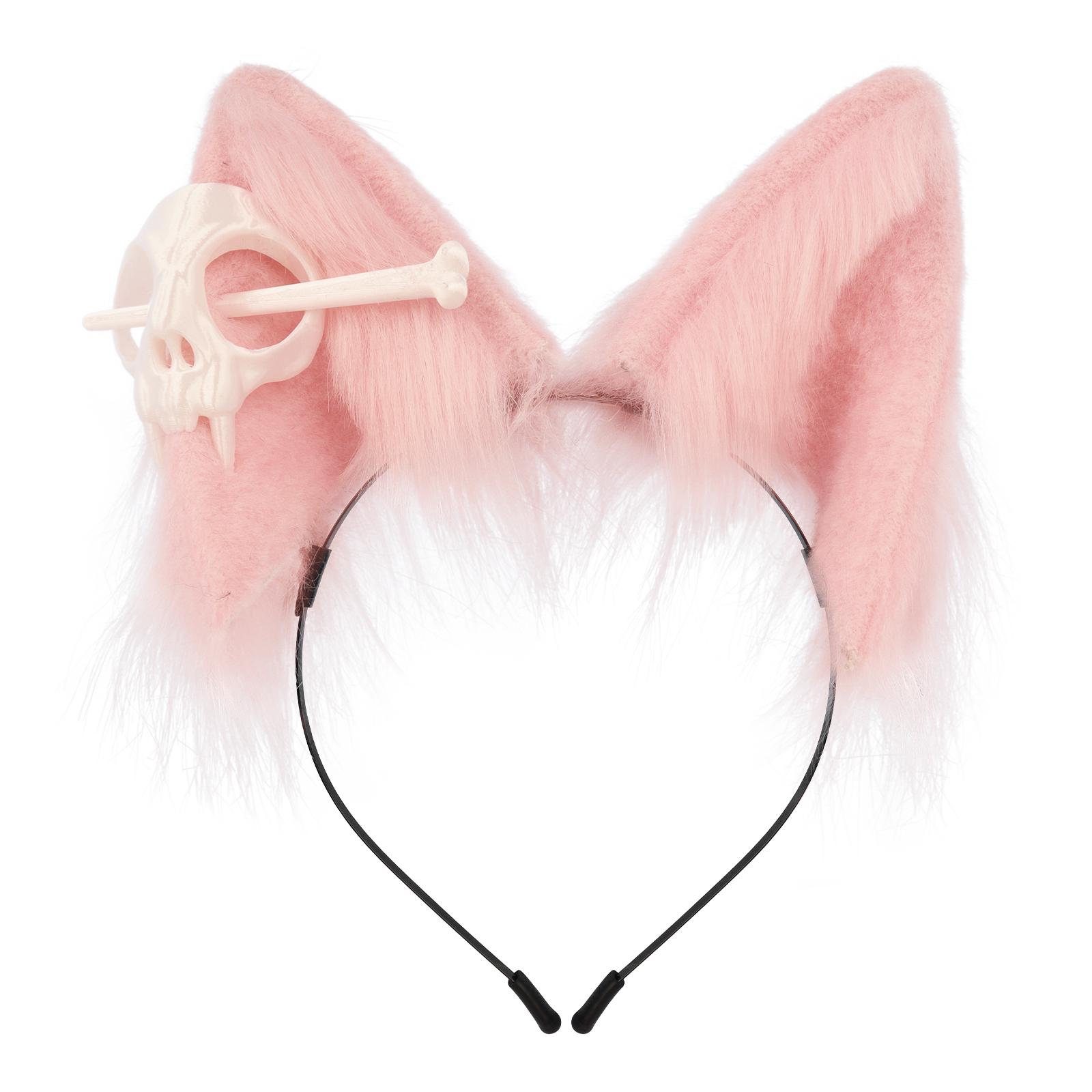 Fellige Ohren Stirnband Tier Fuchs Wolf Hund Kunstfell Realistisches Kostüm Zubehör Für Cosplay beige