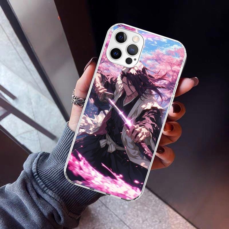 

Bleach Kuchiki Byakuya Phone Case For iPhone 17 Air 11 13 Mini 14 15 Plus 16 12 Pro Max 16E SE 7 8 Pattern Soft TPU Back Cover iPhone 7(8)SE