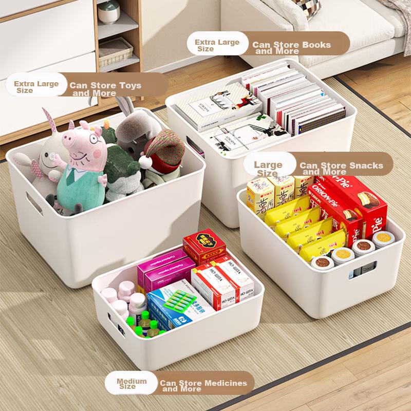 Jiadu Desktop Storage Box, Snack Cosmetics Miscellaneous Storage Basket, Household Kitchen Organizer Box, Wardrobe Storage Basket Container