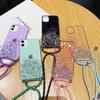 Applicable To Samsung S26U Protective Case S25U Mobile Phone Case S25 Gold Foil Epoxy A15 Diagonal Span Lanyard