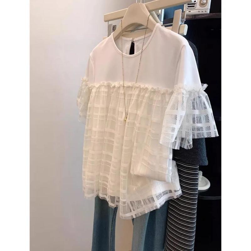 

Casual and Versatile Short-sleeved Summer New Fashion T-shirt 2XL білий