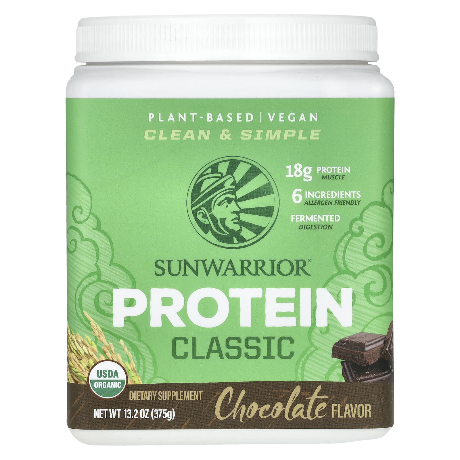 

Sunwarrior, Plant-Based, Classic Protein, Chocolate, 13.2 oz (375 g)