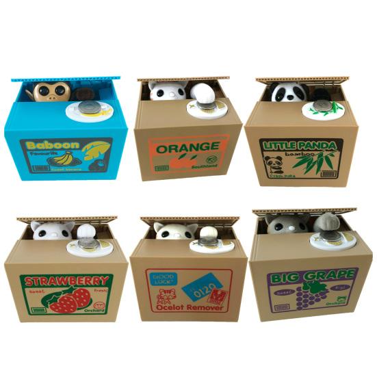 Pușculiță Furtul automat de bani Bancă de monede Pușculiță Pisica lacomă Pușculiță compatibilă cu monede din SUA Cutie de economisire a banilor pentru copii