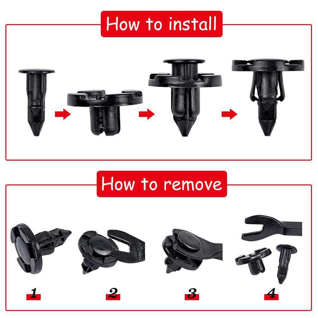 100pcs Car Rivet Clips 8mm Hole Diameter Fastener Clips Push Rivet Bumper Clips Cover