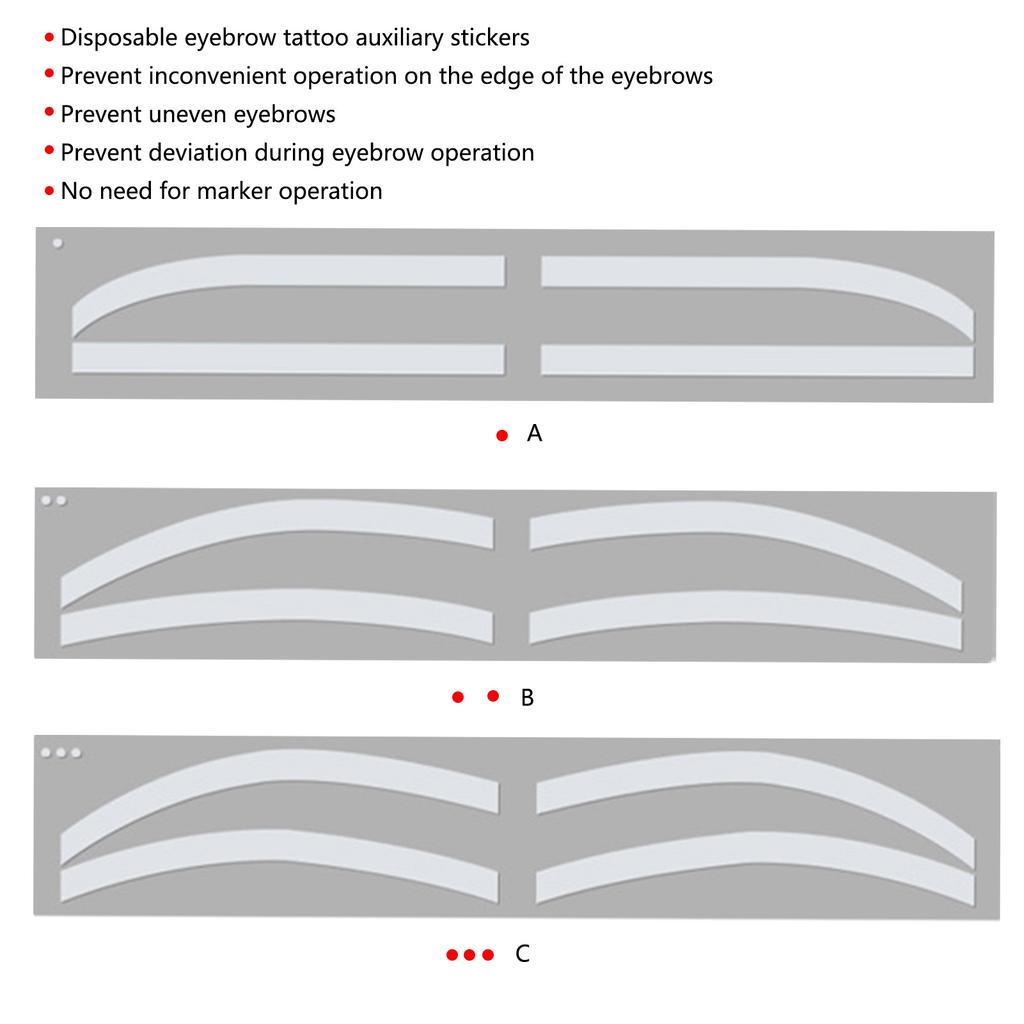 6 Pairs Eyebrow Tattoo Auxiliary Sticker Disposable Adhesive Eyebrow Template Sticker