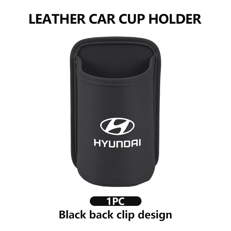 Car Door Water Cup Holder Back Seat Drink Rack Leather Storage Box For Hyundai Genesis Azera GDI i10 i20 i30 i40 ix20 ix35 AD1