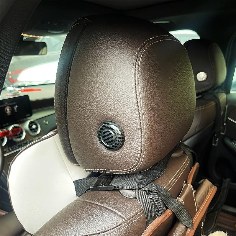 Car Headrest Adjustment Button Sequins Trim For Mercedes Benz C W205 E W213 GLC X253 2016-2018
