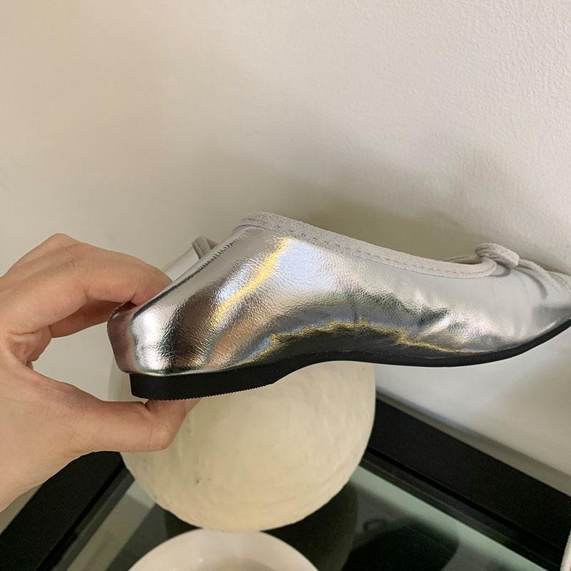 Móda 2025 Nová móda Dámské baleríny s mašlí Boty Dámské mělké Dámské baleríny Nazouvací boty se zvyšující podrážkou Obuv