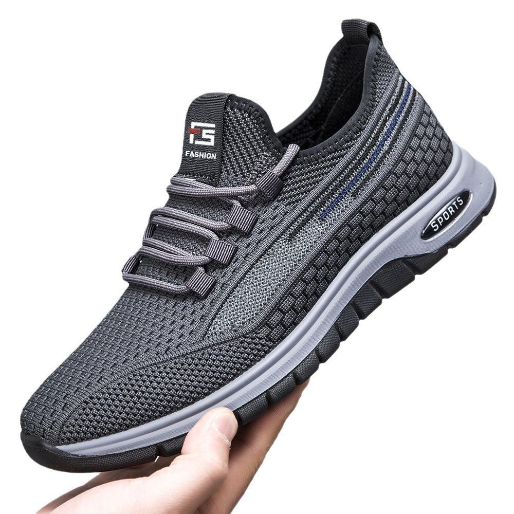 Men's Shoes Summer New Breathable Mesh Shoes Men's Casual Sports Walking Shoes Soft Sole Middle-aged and Elderly Father Shoes