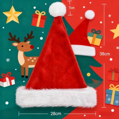Adult & Kids Santa Hat, Classic Red Christmas Hat with White Trim, Festive Xmas Party Hat for Family, Holiday Decoration