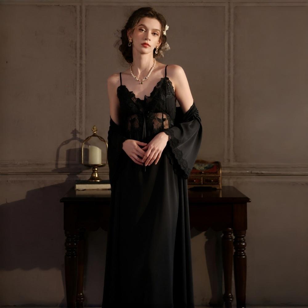 Live Female Xia Bingsi Sexy Pure Desire Pajamas Long Suspender Pajamas Long Skirts Home Clothes Dresses Nightgowns