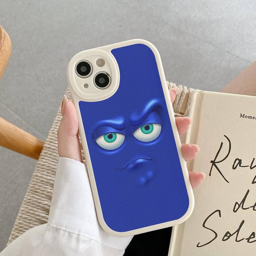 3D Funny Face Phone Case For IPhone 16 15 14 13 12 11 Pro Max Plus Leather Cover