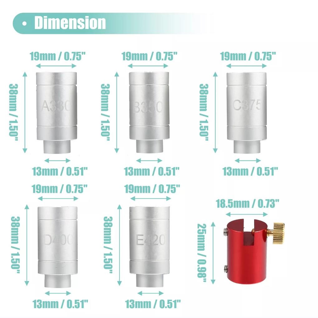 Metall Bärbar Headspace-mätare Kit 5 Bussningar 5 Bussningar Set Enkel