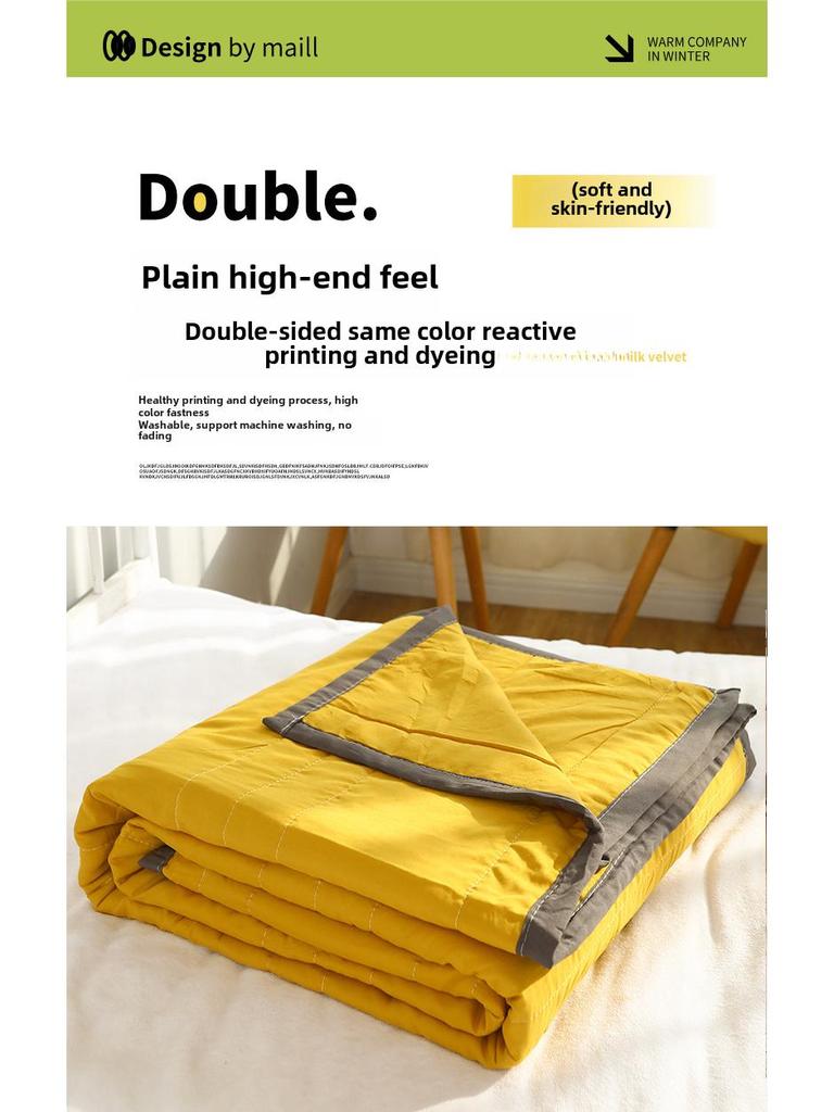 Washable Cotton Summer Quilt - Cooling and Lightweight for Single & Double Beds