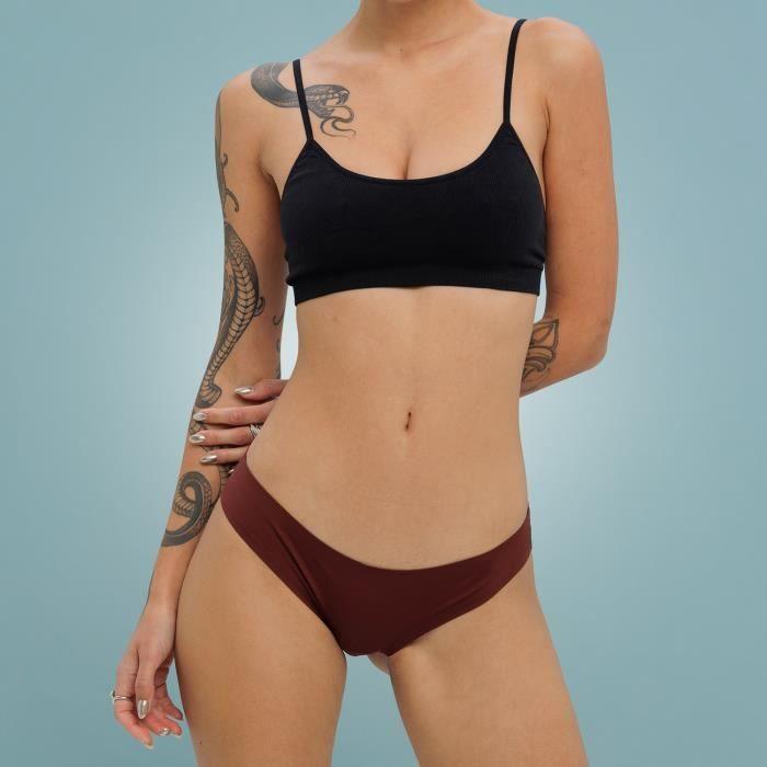 Weekiss Seamless culotte menstruelle, culotte de regle flux abondant coton, XXL (44), Rouge