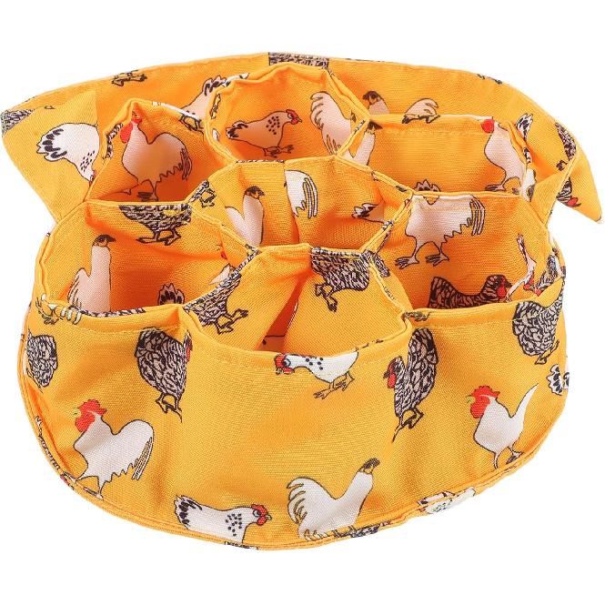 LUOZZY Egg Bag Egg Collecting Basket Canvas Chicken Egg Basket for Gathering Fresh Eggs with 7 Pouches Farmhouse Egg Storage Bag for Chicken Duck