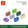 80Pcs/lot 30136 S Shape 2 Holes Construction Bricks MOC Wall Accessories Works With Featuring Blocks Kids Playthings Gift Idea Box