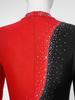 S-3XL Women‘s Dance Bodysuit Sparkly Rhinestones Long Sleeve Pants Back Zipper Color Block Full Coverage Unitard for Skating Ballet