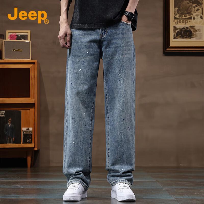 

Jeep Мужские ретро джинсы из денима свободного прямого кроя 34