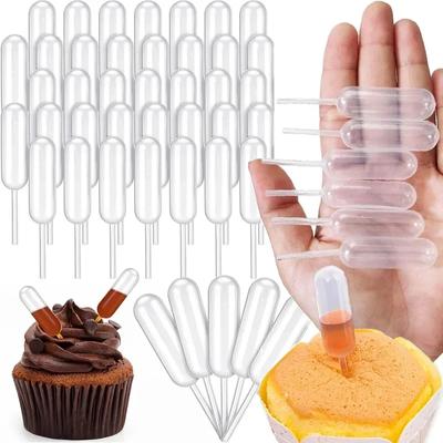 200 Stück 4 ml Einweg-Mini-Marmeladen-Tropfer Cupcake-Saucen-Squeeze-Transferpipetten Tropfer Dessert Gefüllter Kuchen Dekor Kuchenspritze