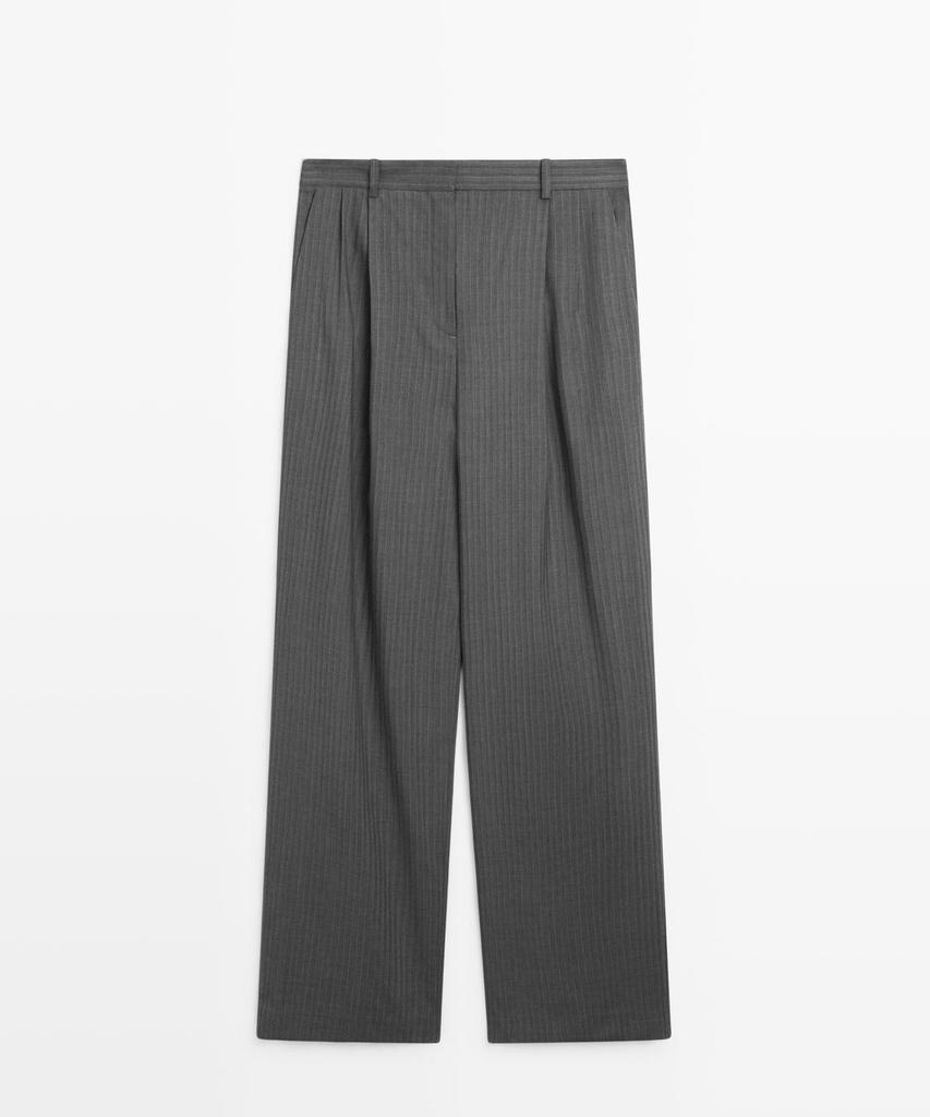 Masimodutti Pinstripe Cool Wool Blend Suit Pants