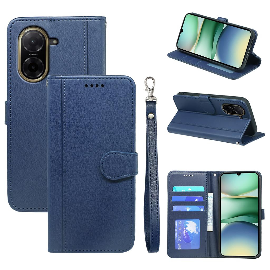 For Xiaomi Redmi A5 4G (171.7mm)/Poco C71 4G Wallet Case Magnetic Snap Leather Phone Cover with Strap