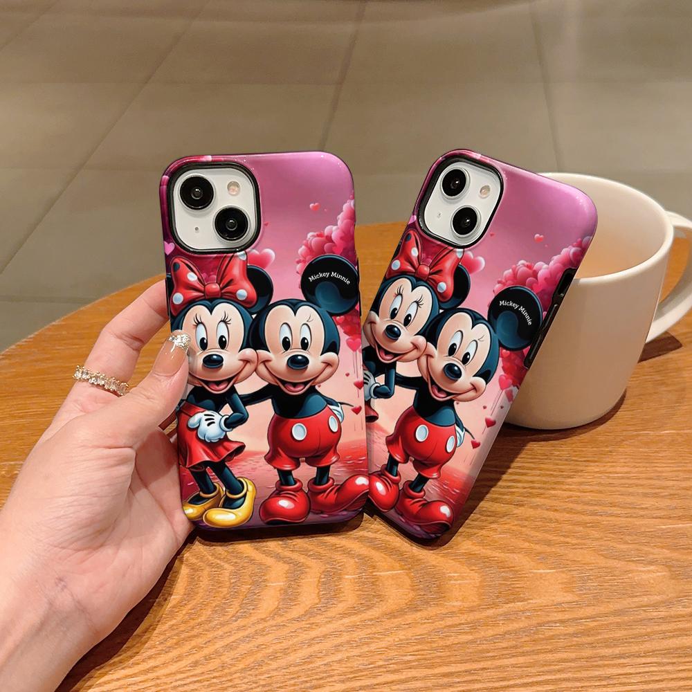 Disney phone case, double-layer protective cover, suitable for iPhone X/XS/SE/7/8/11/12/13/14/15/16/17 Pro Max Plus
