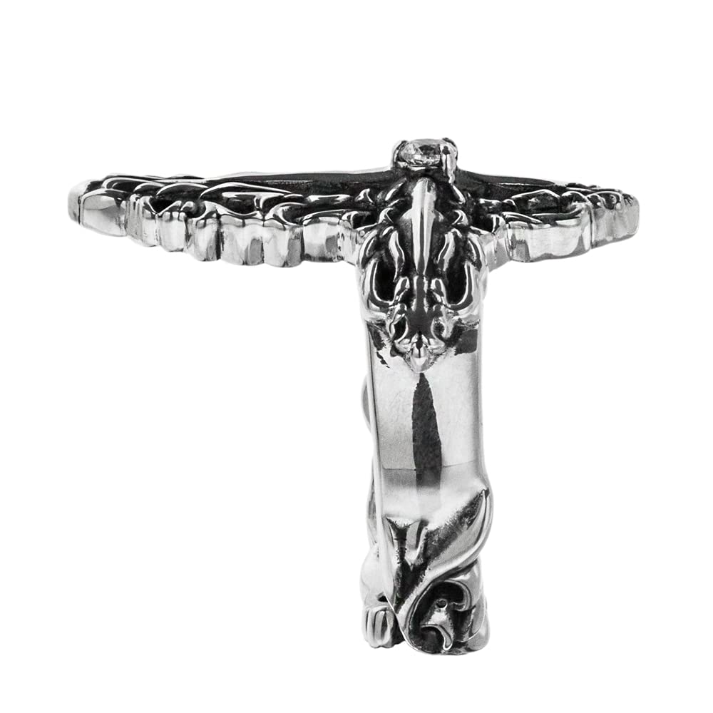 Artemis Classic Layered Cross Silver Silver Accessories for Men and Brand Silver 925 Ring, Ring, ACR0286, Women, Jewelry, Ring,