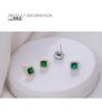 S925 Silver Retro Emerald Diamond Square Earrings - Women's Luxury Green Fashion Jewelry
