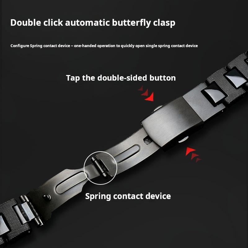 Black Bracelet For Casio G-shock DW-6900 DW9600 DW5600 GW-M5610 GA-2100 Men Series Watch Strap Plastic Steel Watchband 16mm Band