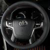 DIY Black Artificial Leather Steering Wheel Cover For Toyota Land Cruiser 2016 2017 2018  Land Cruiser Prado 2018