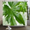Green Plant Leaves Printed Shower Curtains Waterproof Polyester Curtain with Hook Decoration Bathroom Curtains 3D Shower Curtain