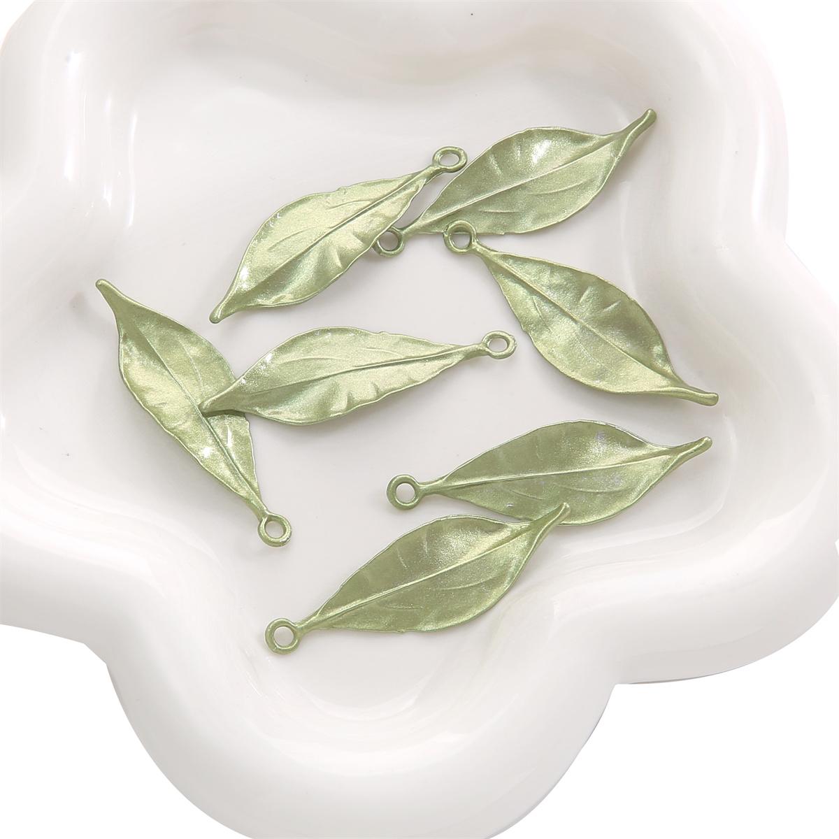 

1-2 шт./пакет из сплава с зелеными листьями, подвеска, браслет, ожерелье, серьги, ювелирные аксессуары 16x49mm 1pc/bag