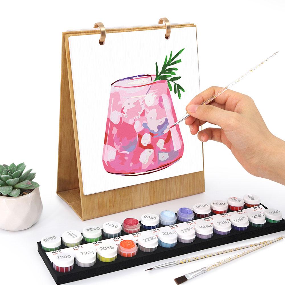 2026 Desk Calendar Paint By Numbers Creative Ornament Hand Drawn Gift Commemorative Value For Family And Friend