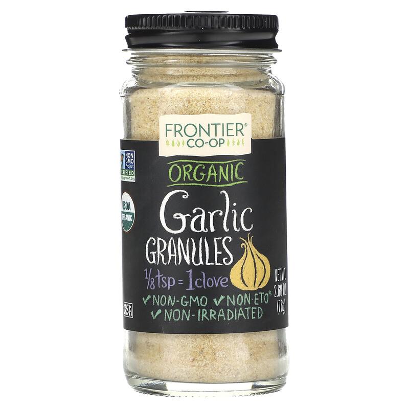 Organic, Garlic, Granules, 2.68 Oz (76 G)