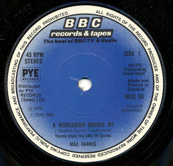 

7inch Record MAX HARRIS A Horseman Riding By RESL55 BBC Records 1978 UK Soundtracks Musicals Used