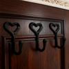 5pcs Nordic Cast Iron Heart Hook Rustic Vintage Wall-Mounted Hanger for Door Hats Keys Storage