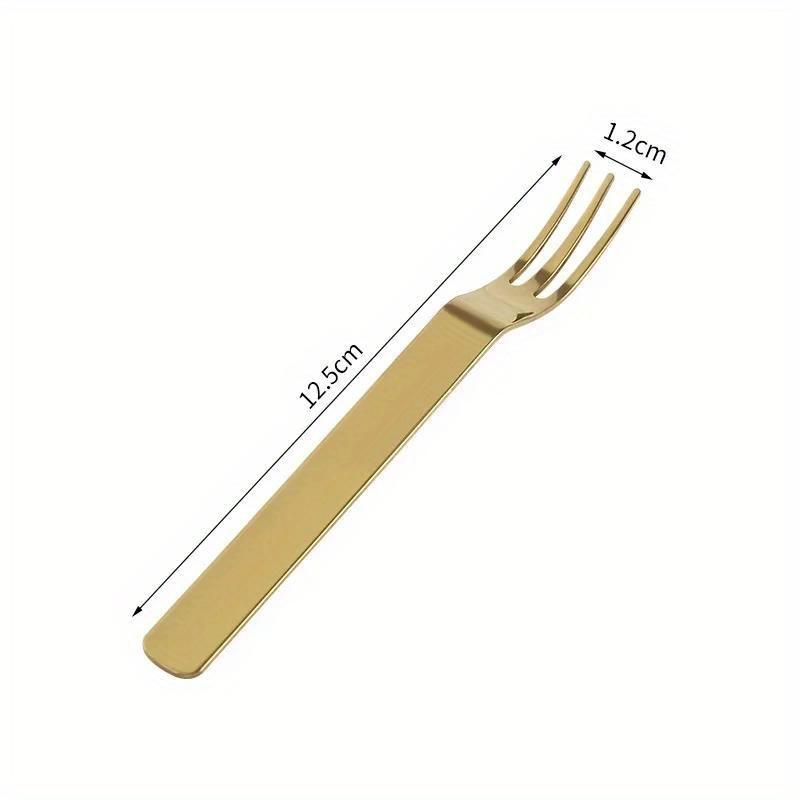 6Pcs/Set Fruit Fork with Stand Stainless Steel Coffee Tea Fork Set Cake Dessert Mini Fork Party Cutlery.