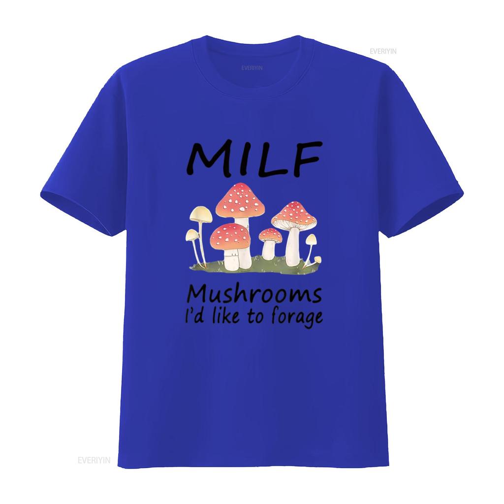 M I L F Mushrooms D Like To Forage Apparel Womens T Shirt White Vintage Washed Comfortable Breathable Soft Stylish Homme