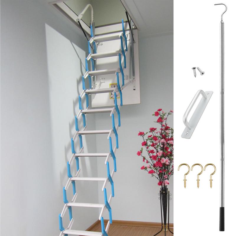 Attic Pull System Hook Set Efficient Labor-Saving Ladder Pull System Kit Portable Ladder Accessories for Home Improvement