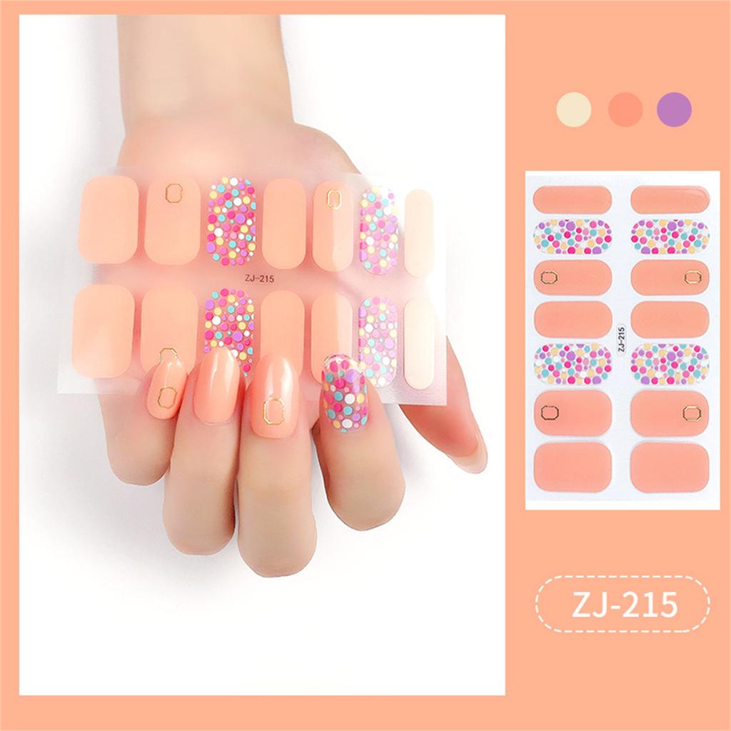 16 Strips Nail Polish Sticker Nail Stickers Set for UV Lamp Designer Nails Polish Wraps Fashion Nail Art Sticker