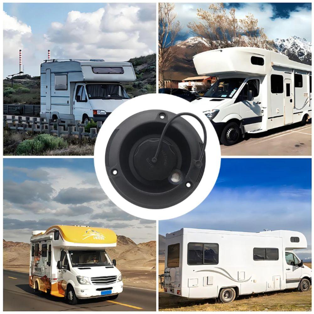 Round Gravity Fresh Water Fill Hatch Black Camper Fresh Water Gravity Hatch  RV Parts