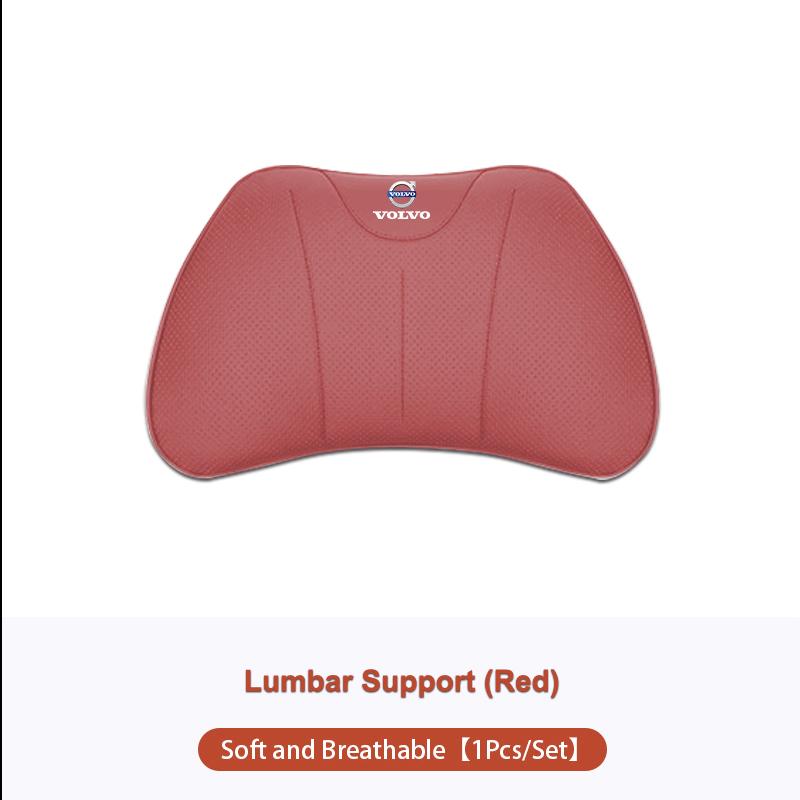 Car Interior Neck Pillow Leather Lumbar Breathable Seat Cushion For Volvo XC90 V90 V60 XC60 V40 EC40 EX40 S80 S60 S90 C40 XC40