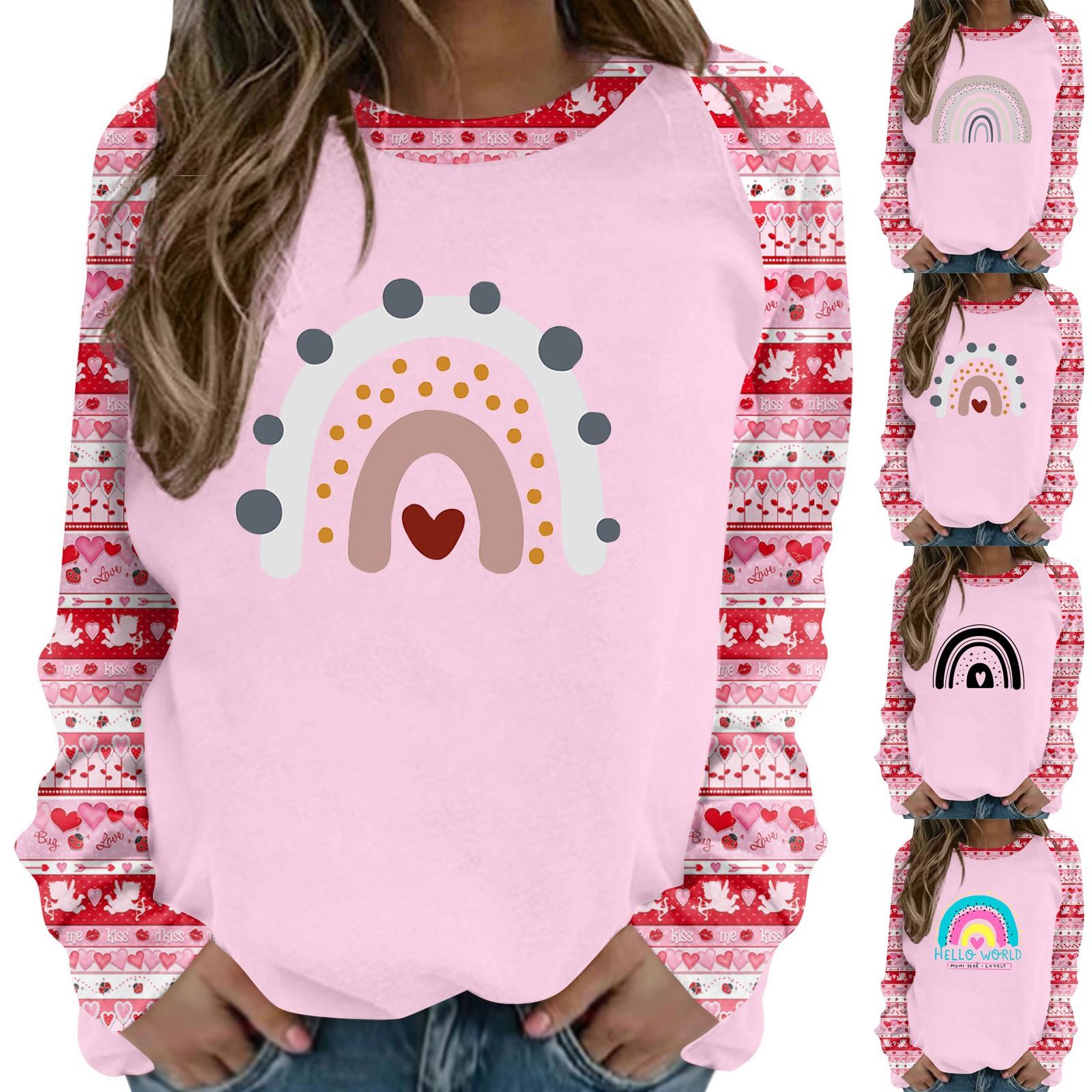 

Женский повседневный модный пуловер с длинным рукавом и круглым вырезом с принтом