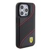 Ferrari Fehcp15Lpwak Iphone 15 Pro 6.1 Czarny/Black Hardcase Perforated Waves Metal Logo