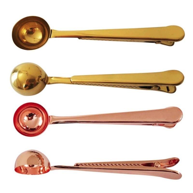 Multifunctional Stainless Steel Coffee Measuring Scoop With Bag Clip