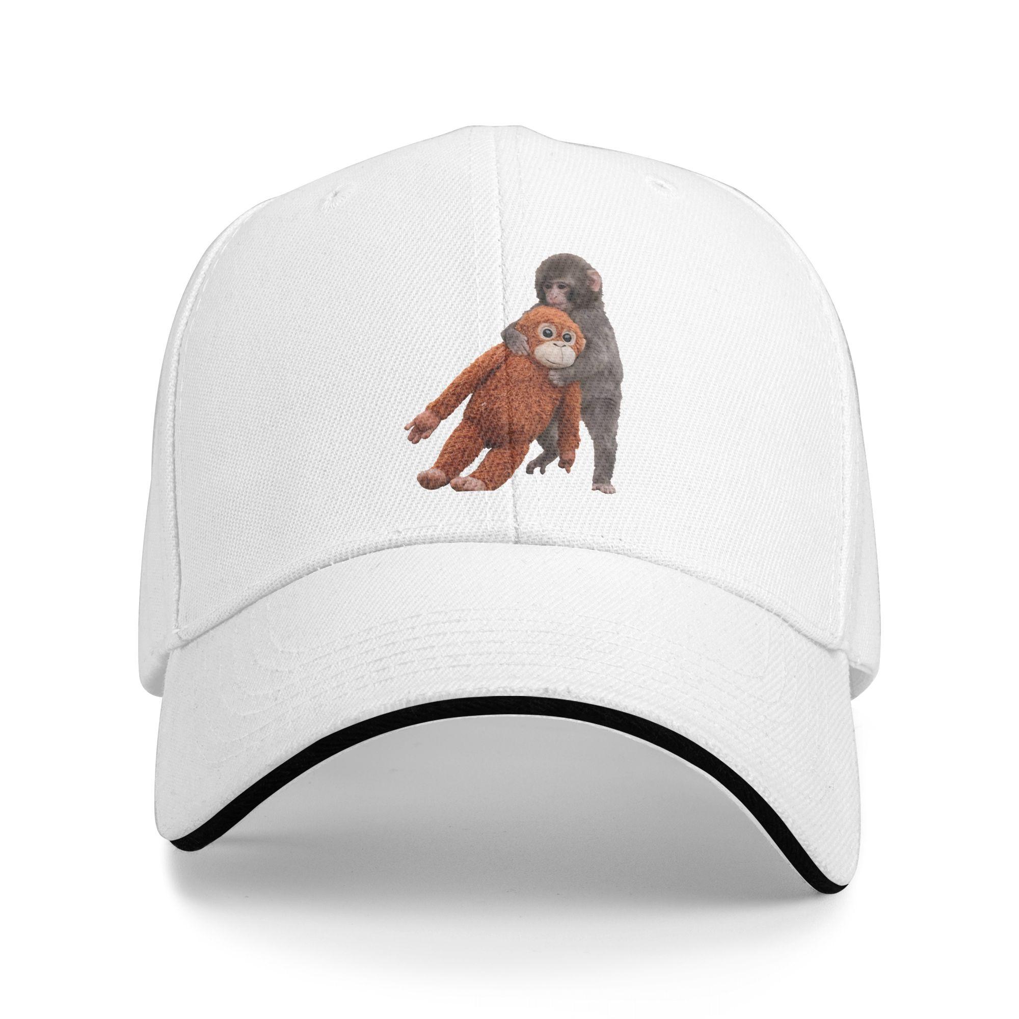 Summer Casual Baseball Cap Punch Baby Monkey Hunting Camping Trucker Hat For Unisex Men Wholesale  Trendy Baseball Caps One Size белый
