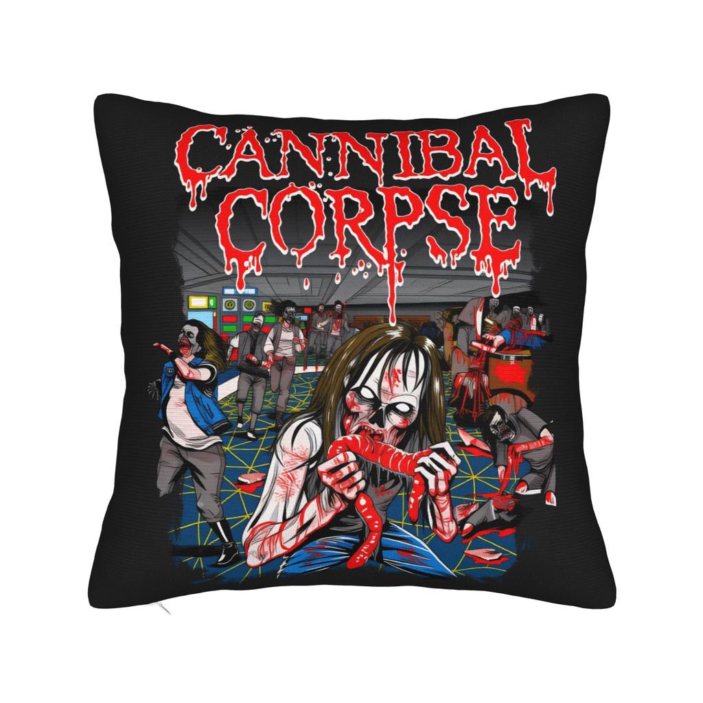 Pillow Case Death Metal Band Cannibal Corpse Soft Pillow Cover For Sofa Home Decoration Retro Trendy Pillowcases